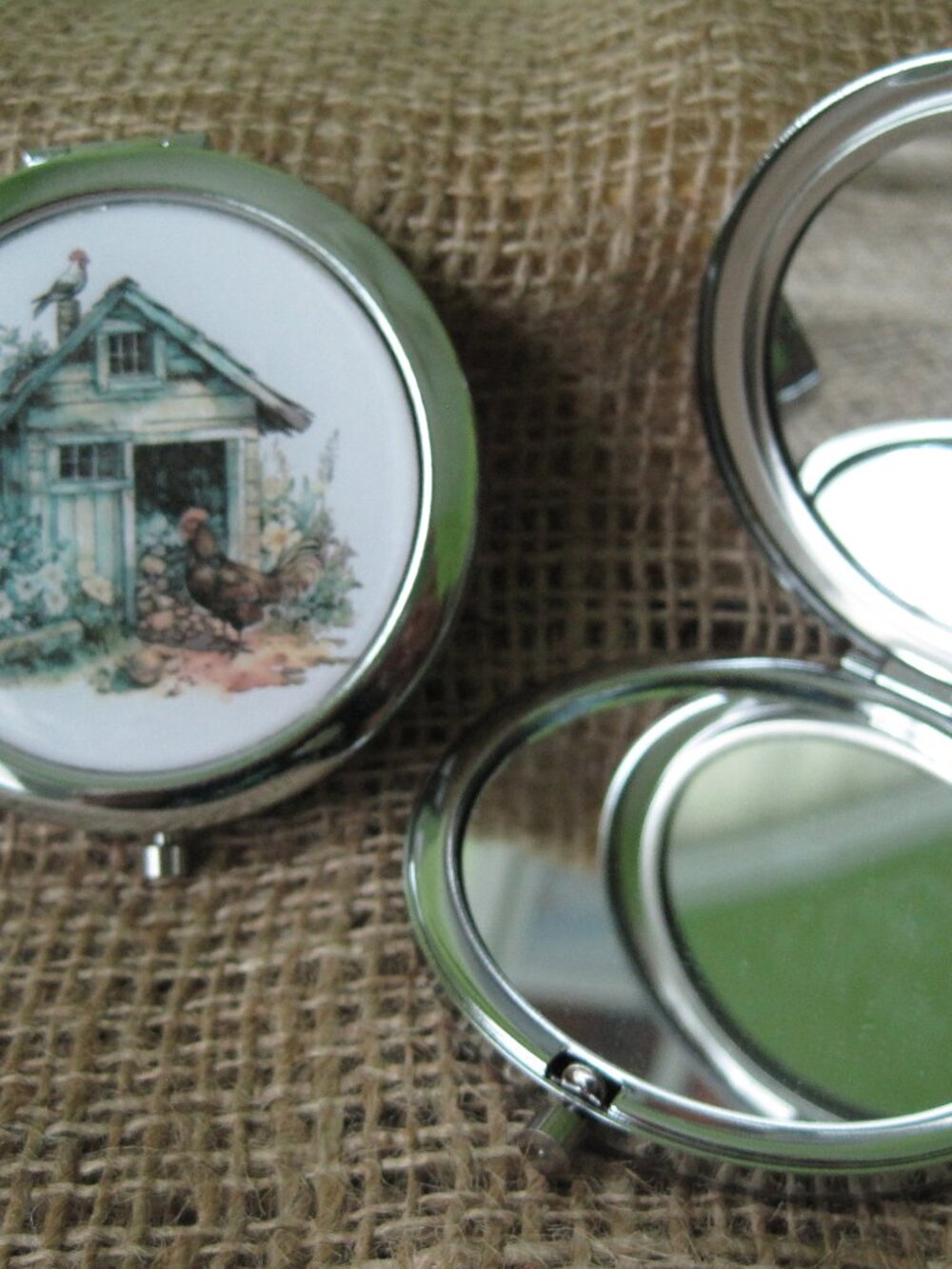 Chicken and Hens Themed Compact/Pocket Mirror